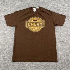 Vintage Y2K Chevrolet Chevy Build-Tough Truck Shirt Large 21x28 Brown