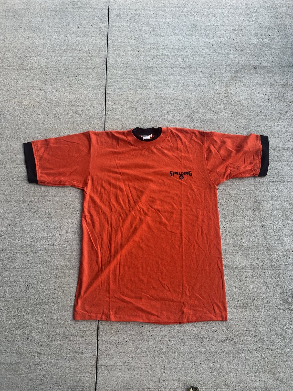 Vintage Spalding t shirt XL  Single Stitch Orange Basketball 90s Tee