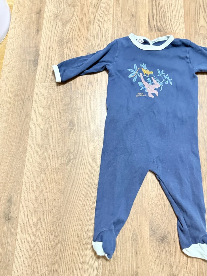 Petit Bateau One Piece, Infant Size 6M, Blue Green Brown Yellow, Sleepwear - Image 3 of 4