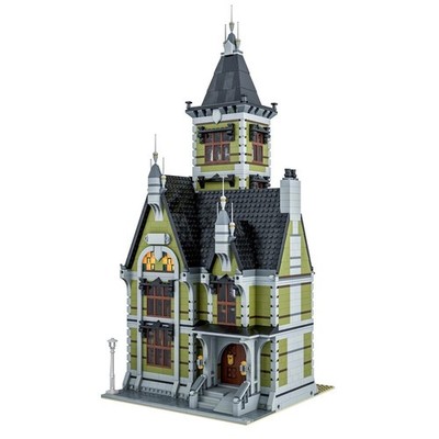 MOC Modular Haunted House with Full Interior Spooky Model 3723 Pcs
