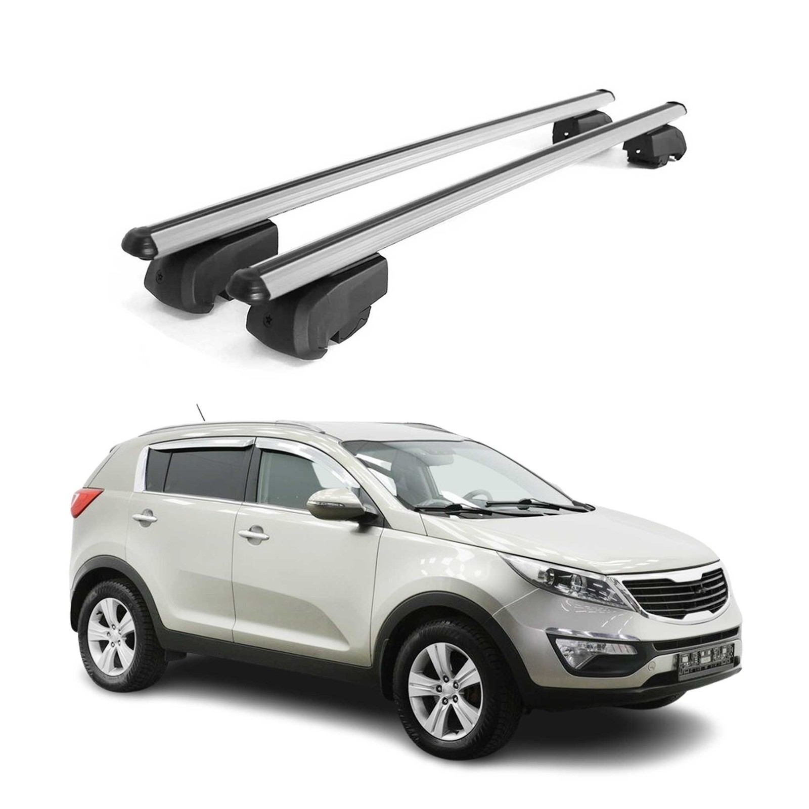 Barres de toit transversales Kia Sportage pour coffre et vélos de vacances