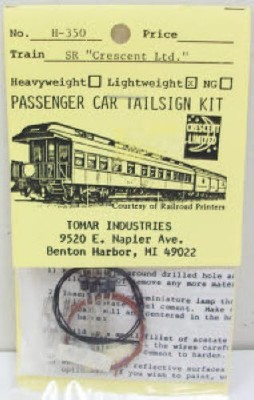 Tomar Industries H-350 HO Sr Crescent Lighted Rectangular Tail Sign Kit