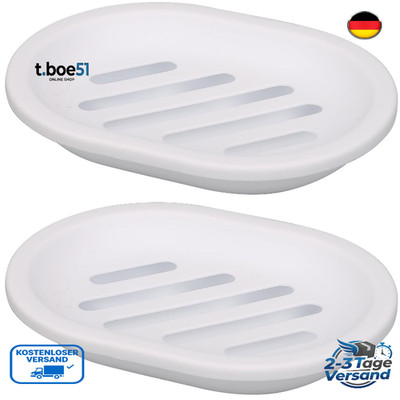 Topsky Seifenschale 2er-Pack Kunststoff Weiß Trockenhalter Bad Küche Trockner