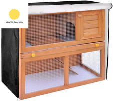 48 Inch Double Rabbit Hutch Cover,Windproof Waterproof Thermal Cage Cover,Outdo
