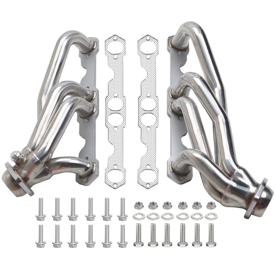 Stainless Steel Exhaust Headers Truck For Chevy GMC 88-97 5.0L/5.7L 305 350 V8 - Image 3 of 4