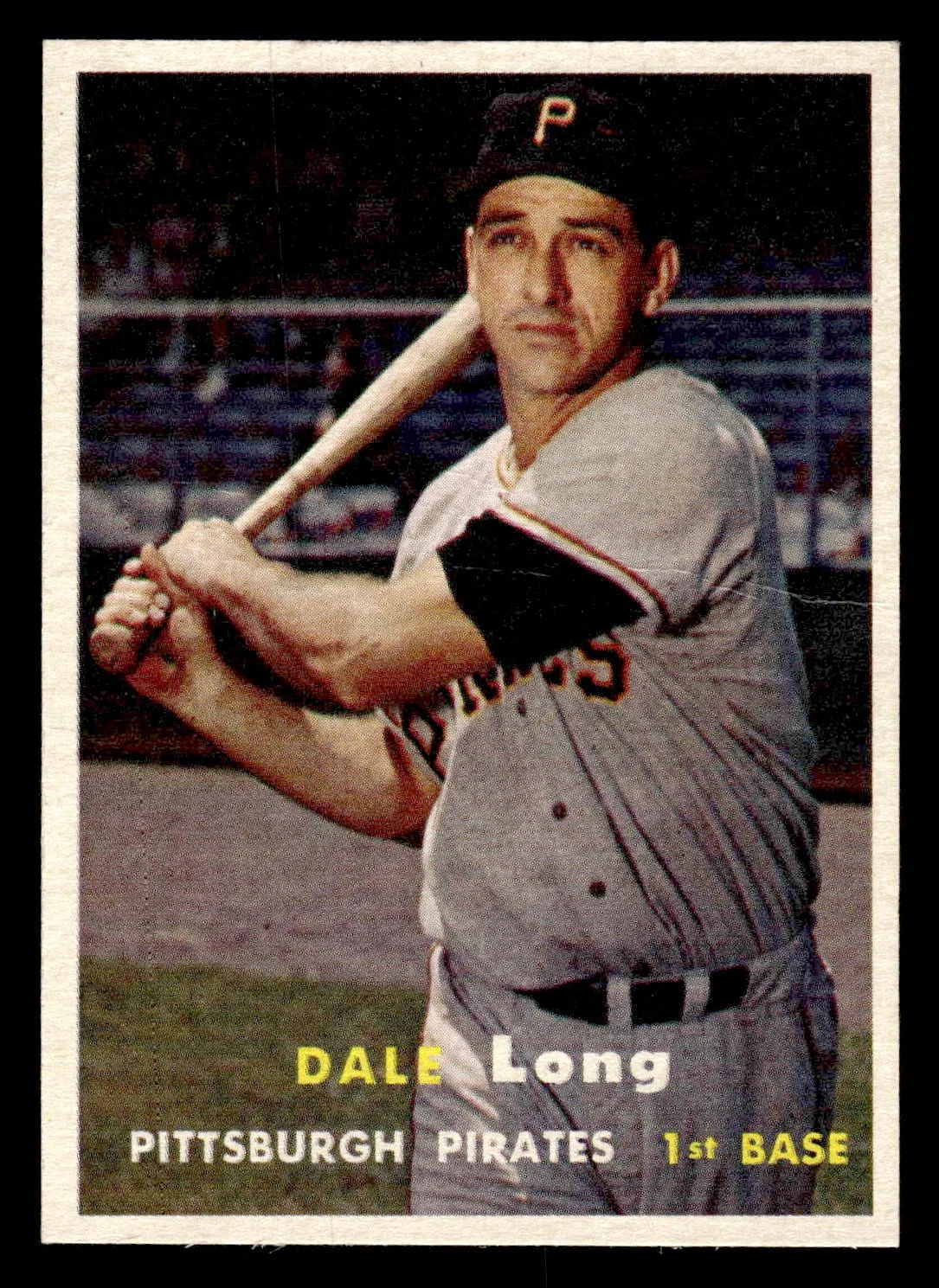 1957 Topps #3 Dale Long - Low Grade (Crease) *TedsCardShack*