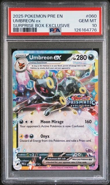 Umbreon ex #60 - Pokemon Prismatic Evolutions Stamped Surprise Box - PSA 10