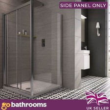 Image of Chrome Frame Shower Side Panel Premium Toughened Glass Shower Enclosure 760mm