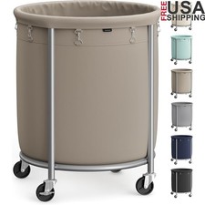 Heavy Duty Extra Large Laundry Hamper On Wheels W/ Durable Bag And Brakes New