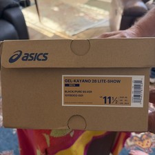 MENS ASICS GEL KAYANO 28 LITE SHOW ED./11.5/EUC/BLACK SILVER