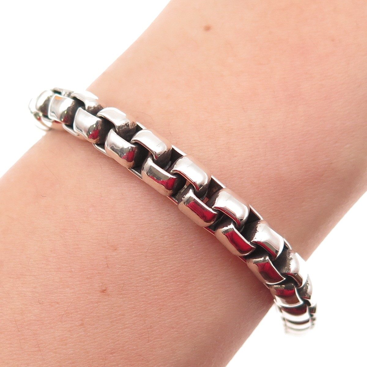 アクセサリー 120g vintage 925 bracelet JAI by John Hardy 925 Sterling Silver Round Box Link Bracelet 7