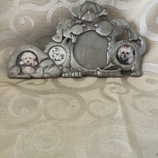 Adorable Dog Collage Pewter Look Silver Multi Four Photo Picture Frame - M