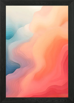 Abstract Topographic Gradient Framed Wall Art Poster Canvas Print Picture
