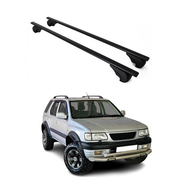 DachträGer GrundträGer FüR Opel Frontera 1991-2004 75Kg Stahl Schwarz 2 Tlg-image