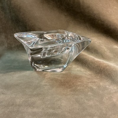 Vintage ORREFORS Tornado Pattern Crystal Glass Candleholder JAN JOHANSSON
