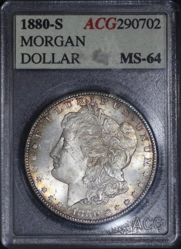 1880 S - Morgan Dollar $1 - ACG Accugrade Holder MS64 (Very Scarce!!) #468