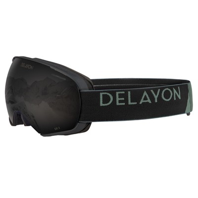 DELAYON Skibrille Puzzle Goggle Matte Black Strong Black 100% UV Schutz Clips