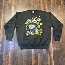 Vintage 90s Pittsburgh Steelers Salem Sportswear Black Pullover Men's Size XXL