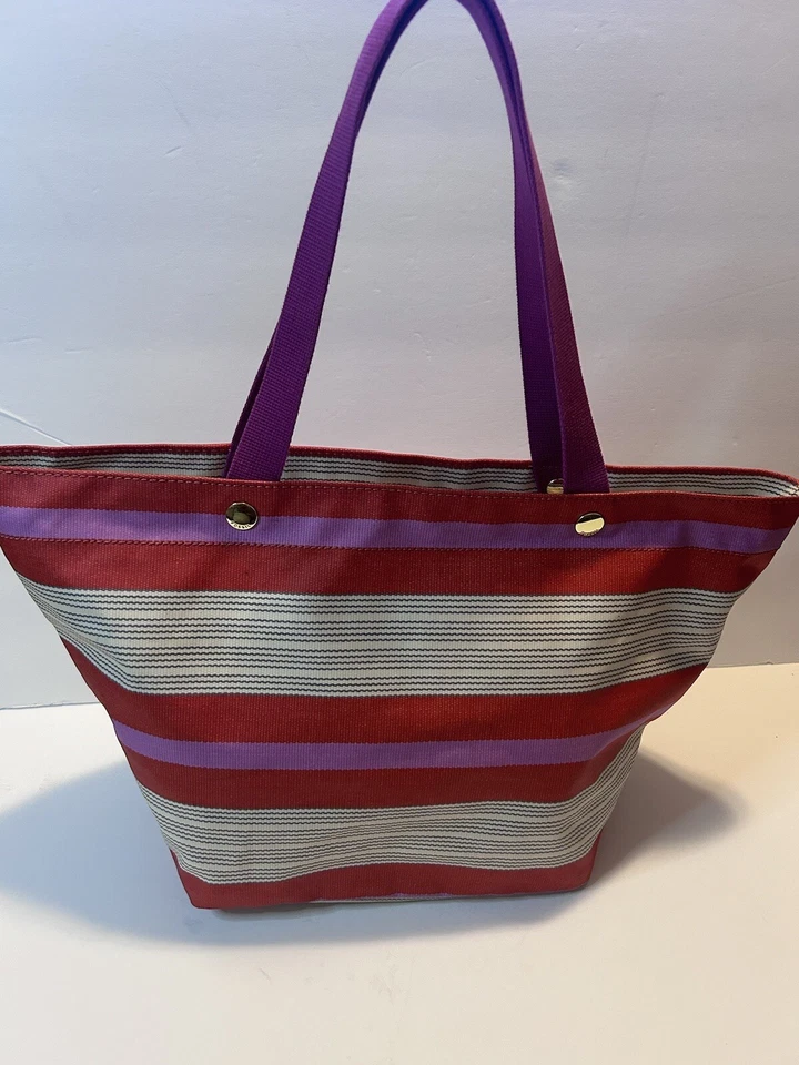 Bolso de Mano Shopper Fossil Key Per Tote Multicolor Rayas Usado en Excelente Condición Foto 4 de 4