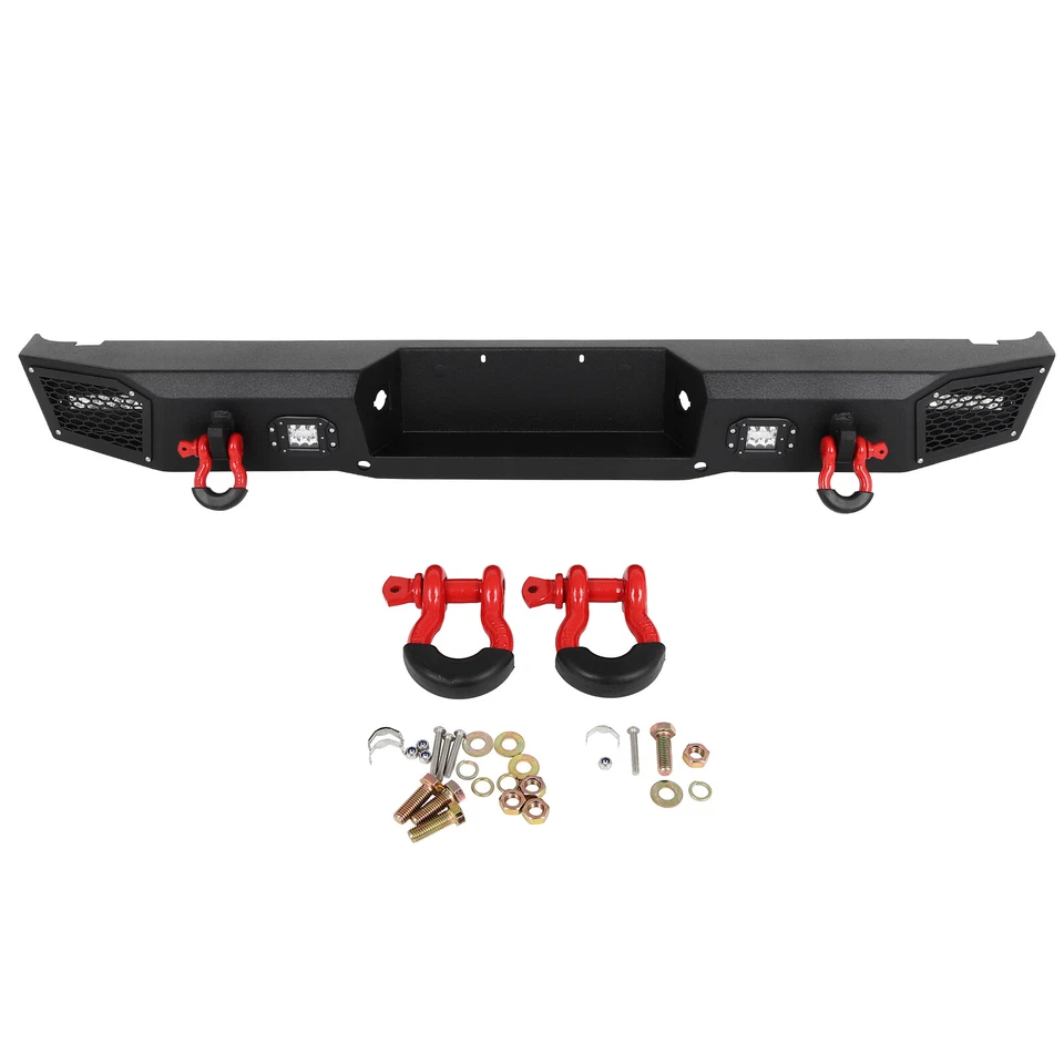 Rear Bumper W/ Lights D-Rings For 1999-2016 Ford F250-F550 Super duty Top Steel Foto 2 de 4