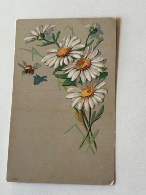 Vintage Postcard Easter Greetings Ostern Gruss Margeriten  Postkarte USA