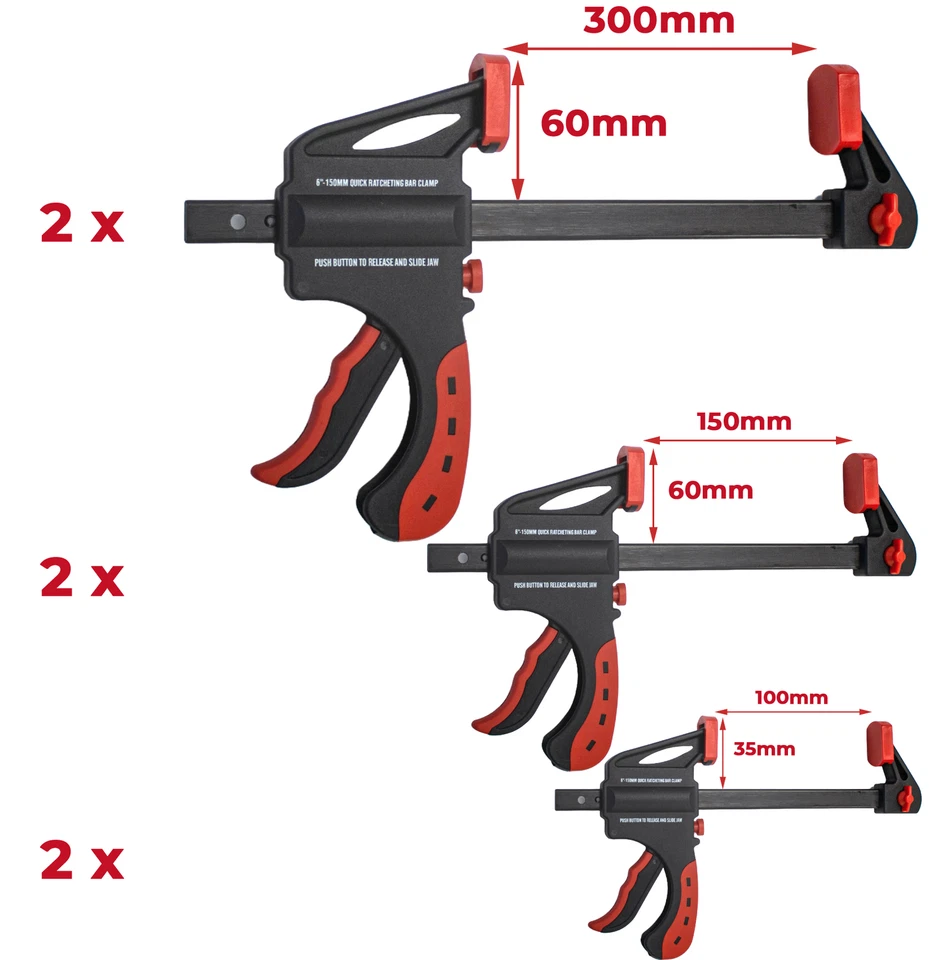 6 Einhandzwinge 100 150 300mm Schnellspannzwinge Klemmzwinge Spannzwinge Zwingen - Bild 3 von 4