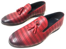 New Fashion Moccasin Red Loafers Leather Men's Shoes Hole Design