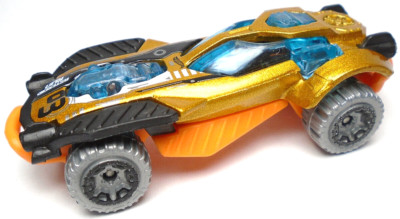 2018 HOT WHEELS DUNE-A-SOAR #03 ASTEROID RUN GOLD 2 7/8'' DIECAST CAR W/ ORANGE