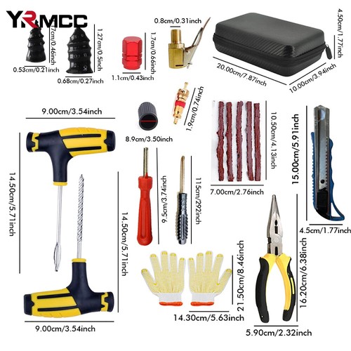 Car Tire Repair Kit Puncture Plug Tools Motorcycle Tyre Puncture Emergency Kits - Picture 6 of 22
