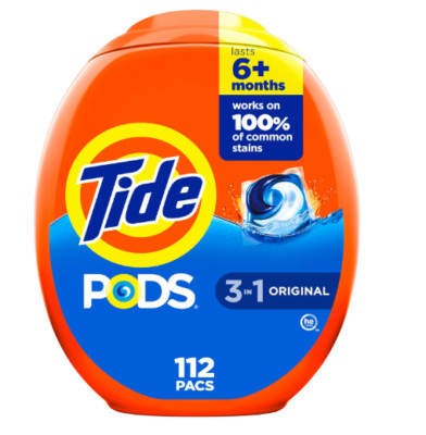 Tide PODS Laundry Detergent Pacs, Original Scent, 112 Count, Powerful 3-in-1 Cle