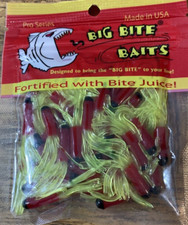 Big BiteBaits #15CR3C50B-01 Crappie Tube Black Red Chartreuse-1Pk of 50pc-SHIP24
