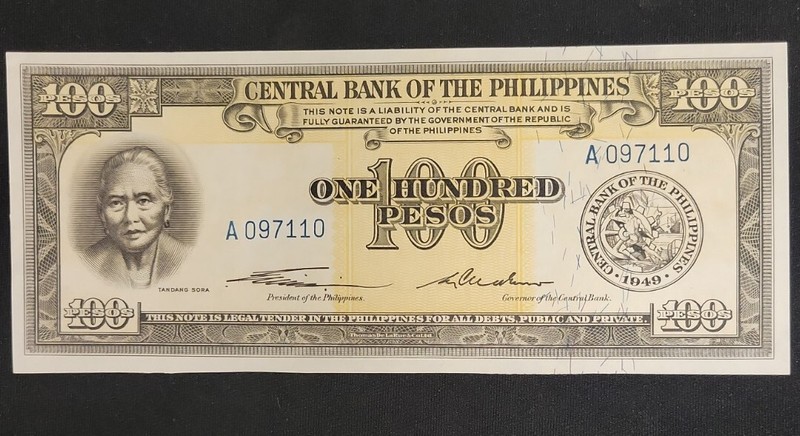 1949 Philippines 100 Pesos  - Pick #139a - Crisp Uncirculated