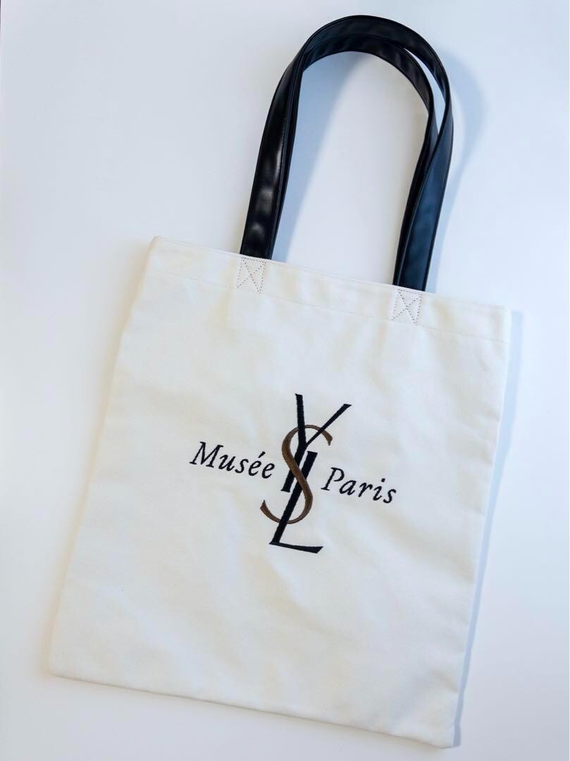 Borsa tote Yves Saint Laurent tela avorio ecopelle 40 5 cm x 37 cm 2023 nuova