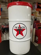 TEXACO STAR 40S 50S 60S VINTAGE GAS STATION STYLE 16 GALLON  STEEL TRASH CAN