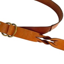 Womens Brown Genuine Leather Belt Medium Prairie Peasant Gap Gold Buckle