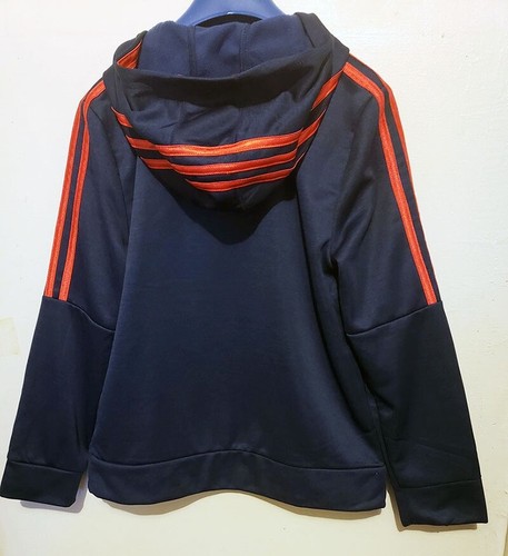 Adidas Boys Tech Fleece Hoodie Navy Blue with Red Stripes, US size M - 10/12 - Picture 3 of 3