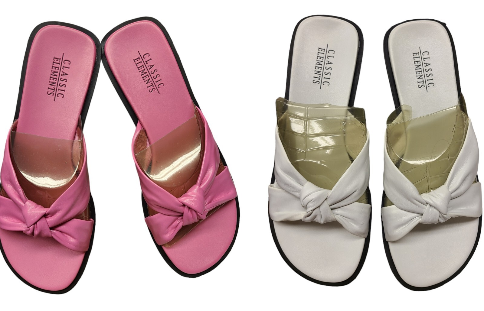 Sandals Slides Classic Elements Bianka Pink White 2 Pairs Size 7 NIB Retail $40-image