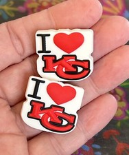 2 Piece I    Kansas City I Love KC Silicone Focal Beads DIY Jewelry Pens Sports