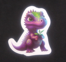 Purple Cute Baby Dinosaur Sticker 2.25" x 2" F 
