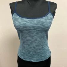 Vintage y2k tank top in blue stripe pattern sz L very stretchy new without tags