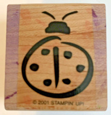 STAMPIN' UP Ladybug Outline Rubber Stamp 2001 - Wood Mounted