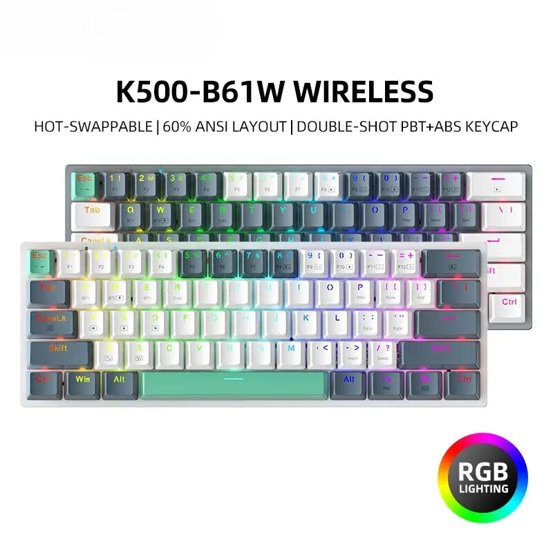 Wireless Mechanical Keyboard Hot-swappable Tri-mode RGB Wireless Gaming Keyboard-image