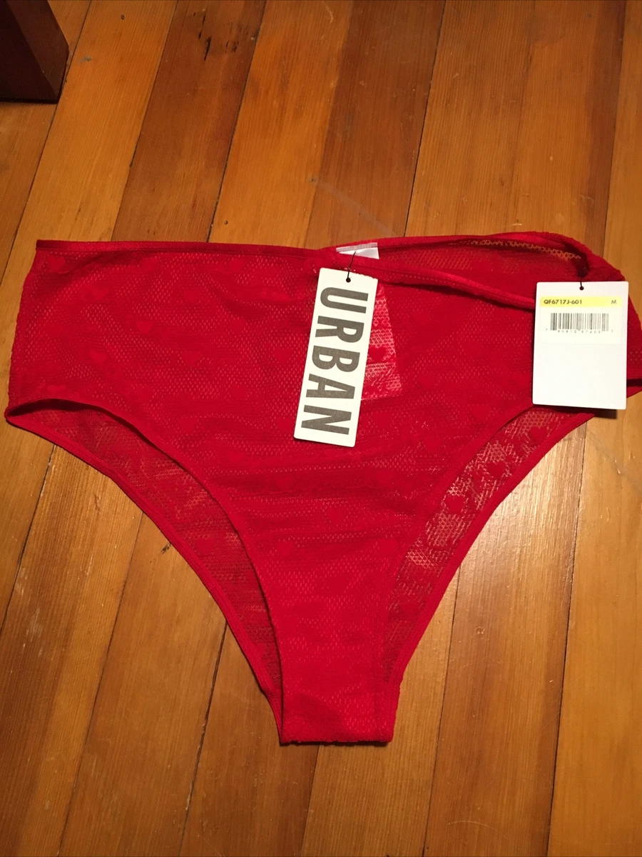 Calvin Klein High Leg Tanga Womens Underwear Knickers - RED I ❤️you Print~  M~