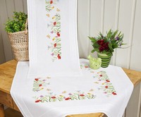 Stickpackung BlüTenwiese Tischdecke 80X80 Cm Stielstich Vorgezeichnet Stickset