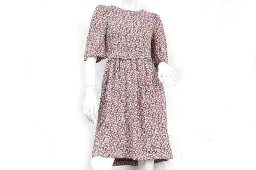 Vintage 90s Floral Print Rayon Dress Jane Shaffhausen for Belle France - Picture 2 of 8