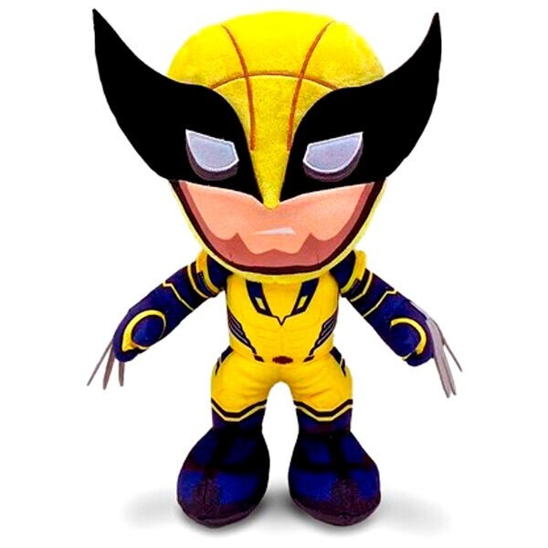 Peluche Wolverine X-Men Marvel 25cm aux finitions soignées en velours souple de collection