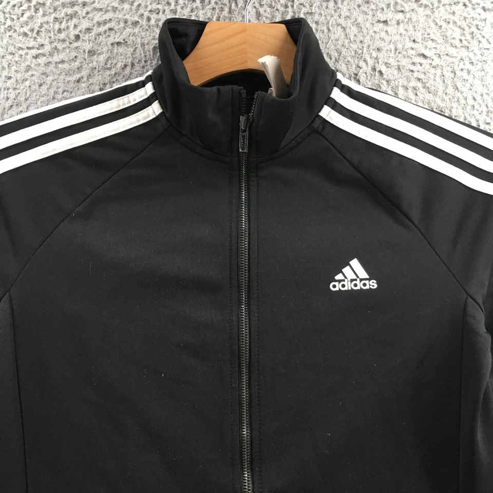 Chaqueta de Pista Adidas para Mujer Diseñada M-2-Move Negra Blanca Tres Rayas Cremallera Completa Foto 2 de 4