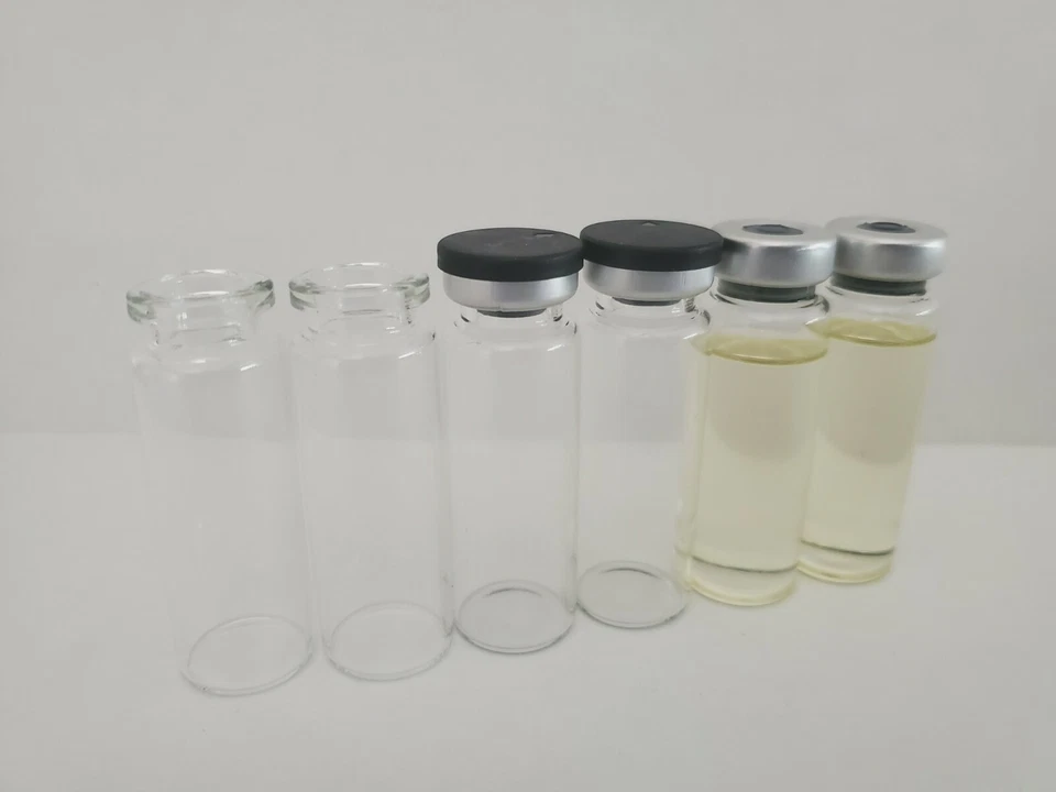 1200 piezas, frascos de muestra de 15 ml botella de vidrio con tapa de prensado de 20 mm fondo redondo Foto 4 de 4