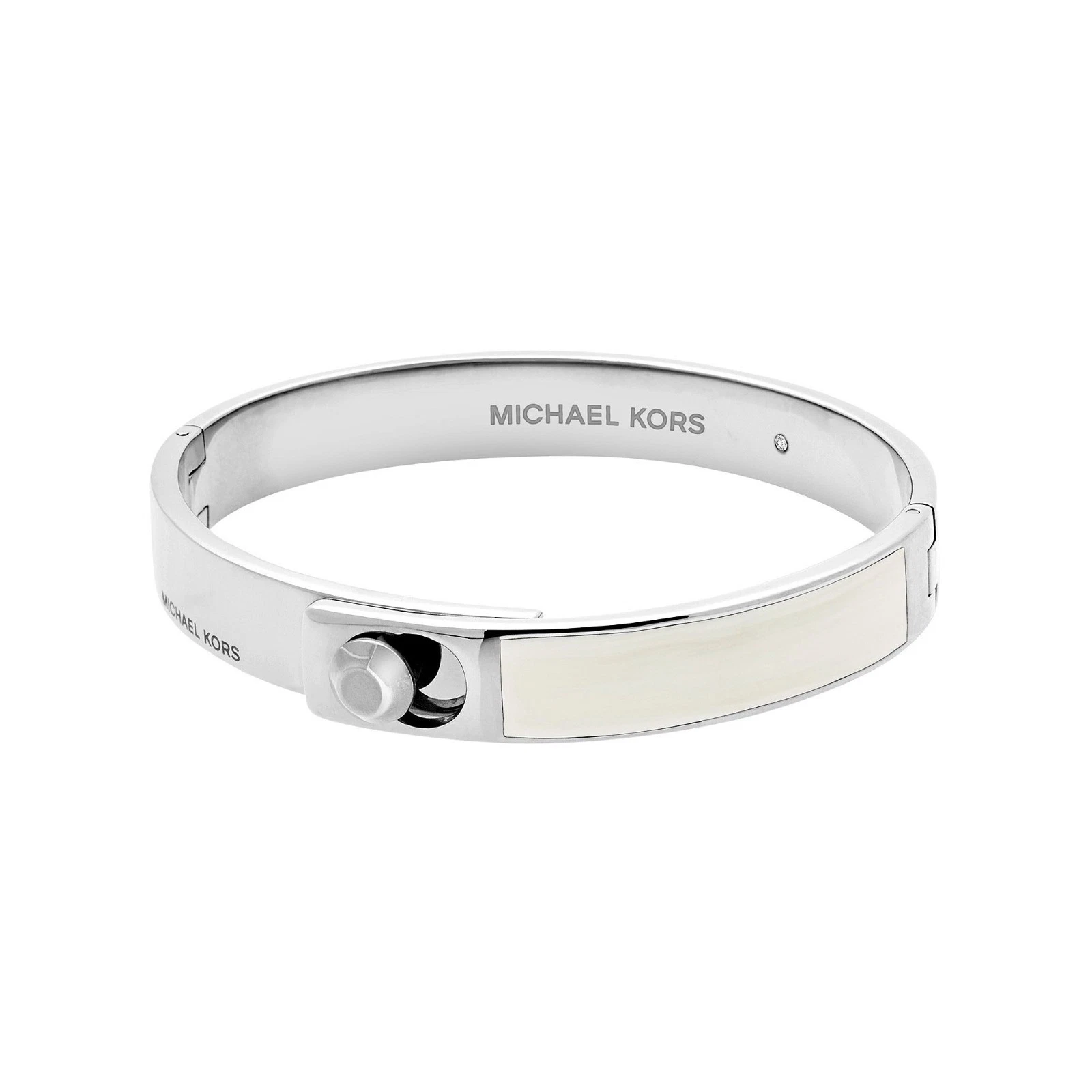 Bracciale Braccialetto Cernierato Acetato Argento Nuovo con Etichette Michael Kors MKJ5377 Heritage