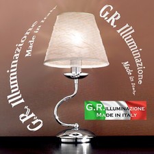 LAMPADA DA COMODINO MODERNA CROMATA 1 L. LUMETTO CROMO CAMERA DA LETTO Siria C.